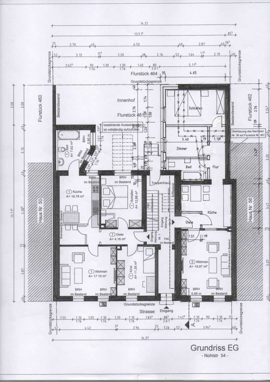 Grundriss EG Erdgeschosswohnung Oberhausen
